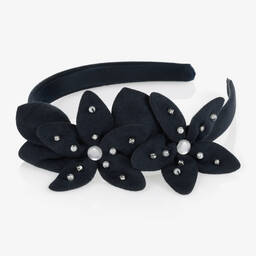 مايورال-طوق للشعر جلد شامواه لون كحلي للبنات | Childrensalon Outlet