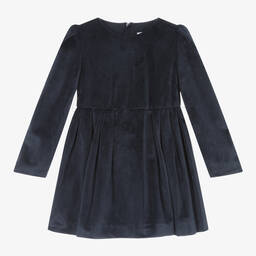 Mayoral-Синее бархатное платье для девочек | Childrensalon Outlet