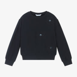 Mayoral-Girls Navy Floral Jersey Top | Childrensalon Outlet