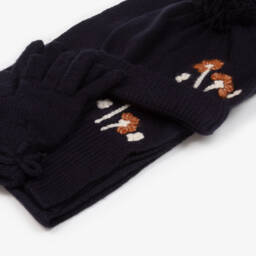 Mayoral-Girls Navy Floral Knit Accessory Set | Childrensalon Outlet