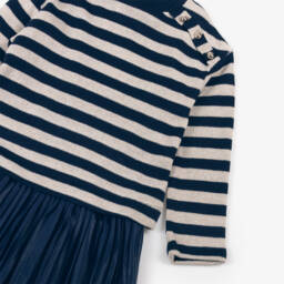 Mayoral-Girls Navy Stripe Dress Ensemble | Childrensalon Outlet