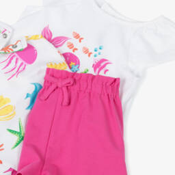 Mayoral-طقم شورت وردي للبنات بأجواء المحيط الخيالية | Childrensalon Outlet