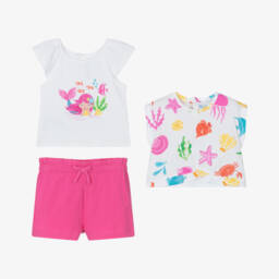 Mayoral-طقم شورت وردي للبنات بأجواء المحيط الخيالية | Childrensalon Outlet