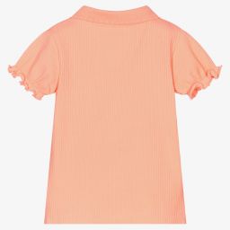 Mayoral-Оранжевая рубашка поло из хлопка для девочек | Childrensalon Outlet