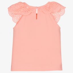 Mayoral-Girls Orange Cotton T-Shirt | Childrensalon Outlet