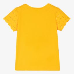 Mayoral-Оранжевая хлопковая футболка для девочек | Childrensalon Outlet