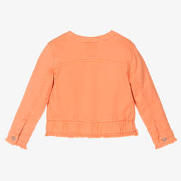 Mayoral-Girls Orange Denim Jacket | Childrensalon Outlet