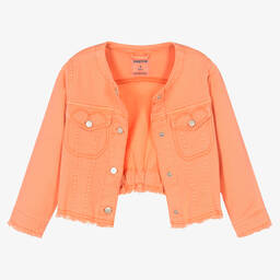Mayoral-Girls Orange Denim Jacket | Childrensalon Outlet