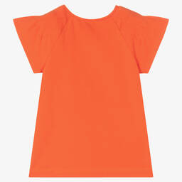 Mayoral-Girls Orange Floral Print T-Shirt | Childrensalon Outlet