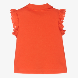 Mayoral-Оранжевая рубашка поло для девочек | Childrensalon Outlet