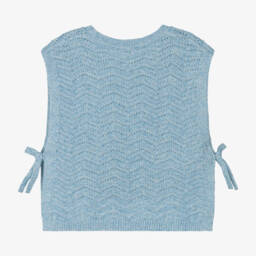 Mayoral-Girls Pale Blue Knitted Vest | Childrensalon Outlet