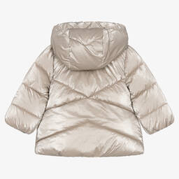 Mayoral-معطف بافر هودي لون ذهبي أطفال بناتي | Childrensalon Outlet
