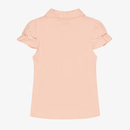 Mayoral-Розовая хлопковая рубашка поло | Childrensalon Outlet