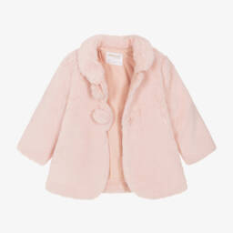 Mayoral Newborn-Girls Pale Pink Plush Coat | Childrensalon Outlet