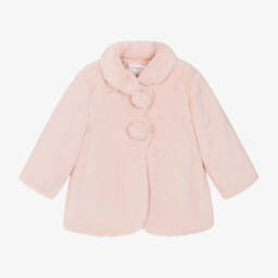 Mayoral Newborn-Girls Pale Pink Plush Coat | Childrensalon Outlet