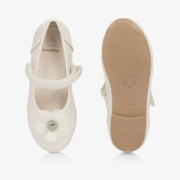 Mayoral-Балетки кремовые с цветочным узором для девочек | Childrensalon Outlet
