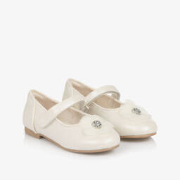 Mayoral-Балетки кремовые с цветочным узором для девочек | Childrensalon Outlet