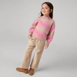 Mayoral-Girls Pink & Beige Ombré Sweater | Childrensalon Outlet