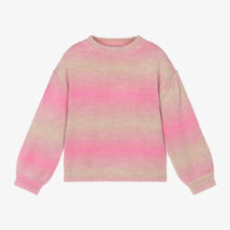 Mayoral-Girls Pink & Beige Ombré Sweater | Childrensalon Outlet