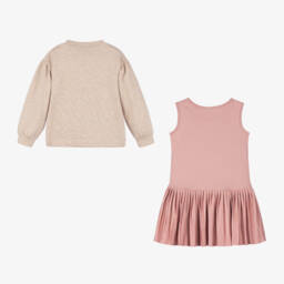 Mayoral-Girls Pink & Beige Outfit Set | Childrensalon Outlet