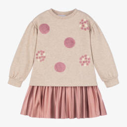 Mayoral-Girls Pink & Beige Outfit Set | Childrensalon Outlet