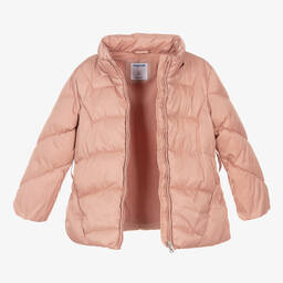 Mayoral-Розовый пуховик с поясом для девочек | Childrensalon Outlet