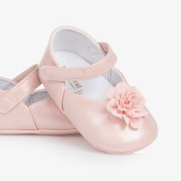 Mayoral Newborn-Girls Pink Blossom Leatherette First Steps | Childrensalon Outlet