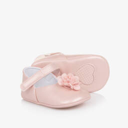 Mayoral Newborn-Girls Pink Blossom Leatherette First Steps | Childrensalon Outlet