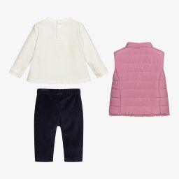 Mayoral-طقم ليغنغز أطفال بناتي جيرسي لون زهري وكحلي | Childrensalon Outlet