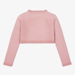 مايورال-كارديغان بوليرو قطن محبوك لون زهري للبنات | Childrensalon Outlet