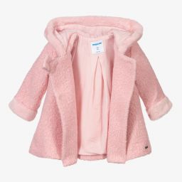 Mayoral-Girls Pink Boucle Coat | Childrensalon Outlet