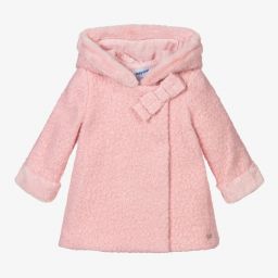 Mayoral-Girls Pink Boucle Coat | Childrensalon Outlet