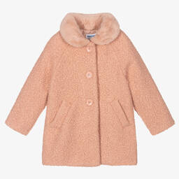Mayoral-Girls Pink Bouclé Coat | Childrensalon Outlet