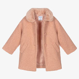 Mayoral-Girls Pink Bouclé Coat | Childrensalon Outlet