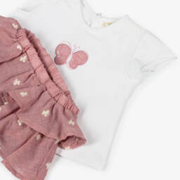 Mayoral Newborn-طقم تنورة وردية للبنات مزينة بالفراشات | Childrensalon Outlet