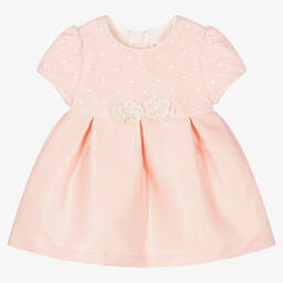 Mayoral Newborn-فستان ساتان لون زهري للمولودات | Childrensalon Outlet