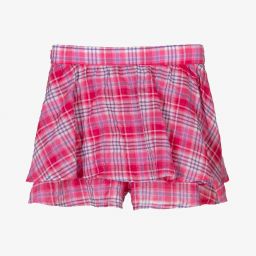 Mayoral-Girls Pink Check Cotton Skort | Childrensalon Outlet