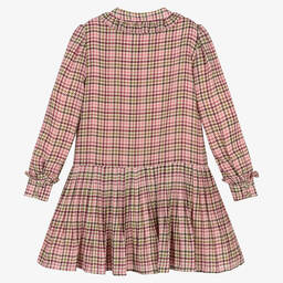 Mayoral-Girls Pink Chiffon Houndstooth Dress | Childrensalon Outlet