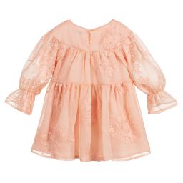 مايورال-فستان شيفون مطرز لون زهري | Childrensalon Outlet