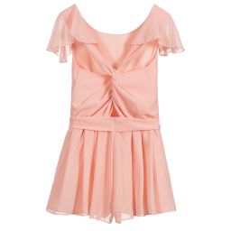 Mayoral-Girls Pink Chiffon Playsuit | Childrensalon Outlet