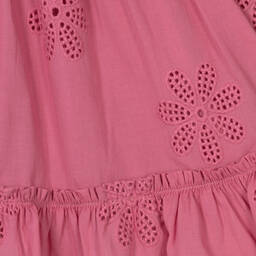 Mayoral-Girls Pink Cotton Broderie Anglaise Dress | Childrensalon Outlet