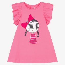 Mayoral-Girls Pink Cotton Dress | Childrensalon Outlet