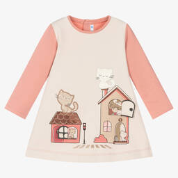 Mayoral-Girls Pink Cotton Dress  | Childrensalon Outlet