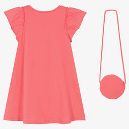 Mayoral-Розовое хлопковое платье и сумочка | Childrensalon Outlet