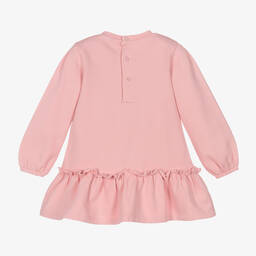 Mayoral-Розовое платье из хлопкового джерси с кошкой | Childrensalon Outlet