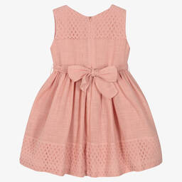 Mayoral-Girls Pink Cotton Lace Dress | Childrensalon Outlet