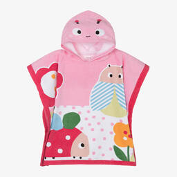 Mayoral Newborn-Girls Pink Cotton Ladybird Poncho Towel | Childrensalon Outlet