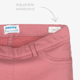 Mayoral-Розовые хлопковые брюки со стразами | Childrensalon Outlet