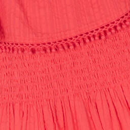 Mayoral-Girls Pink Cotton Seersucker Dress | Childrensalon Outlet