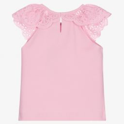 Mayoral-Girls Pink Cotton T-Shirt | Childrensalon Outlet